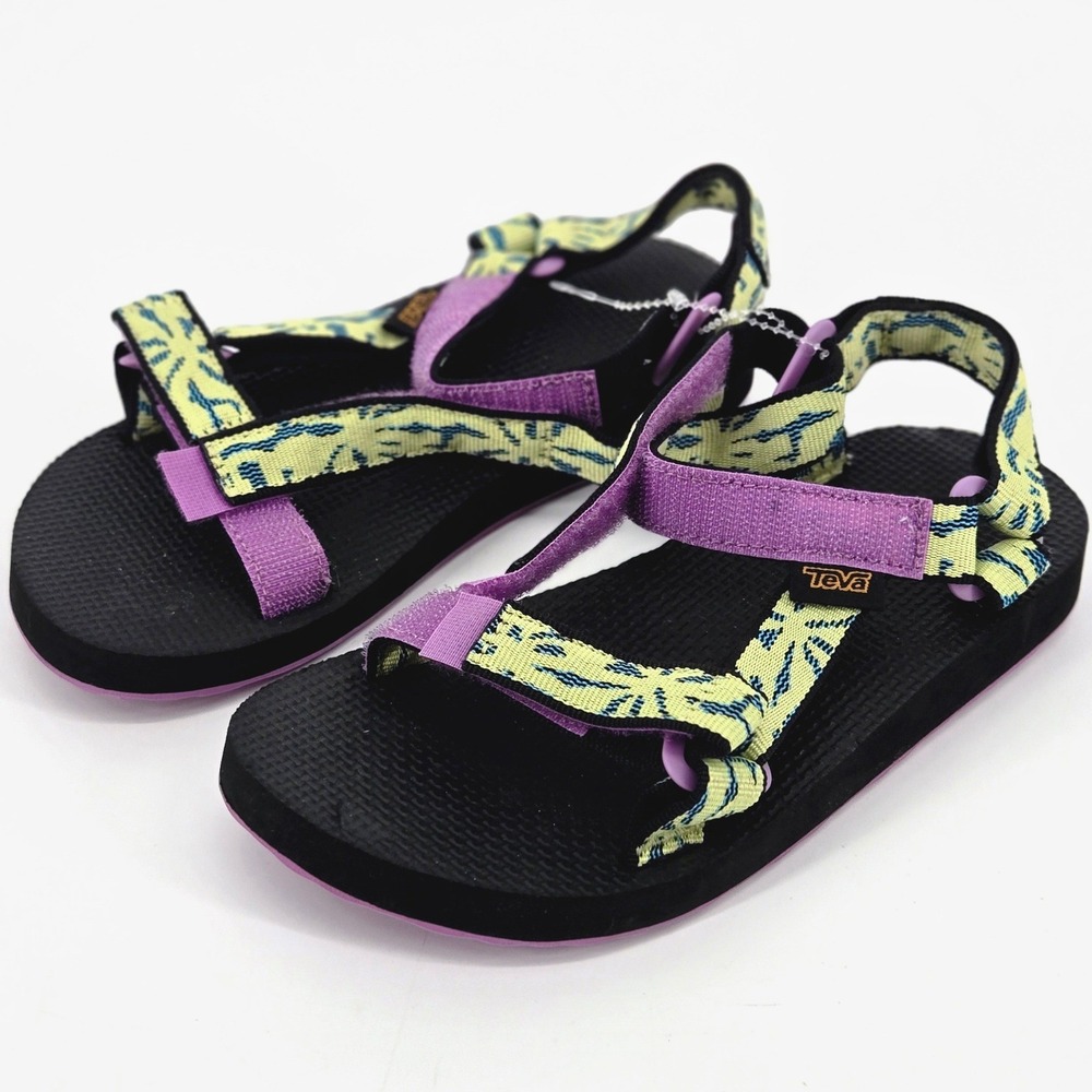 Teva Original Universal‎ Kids Sandals Size 2 Purple Yellow Gorpcore Strappy